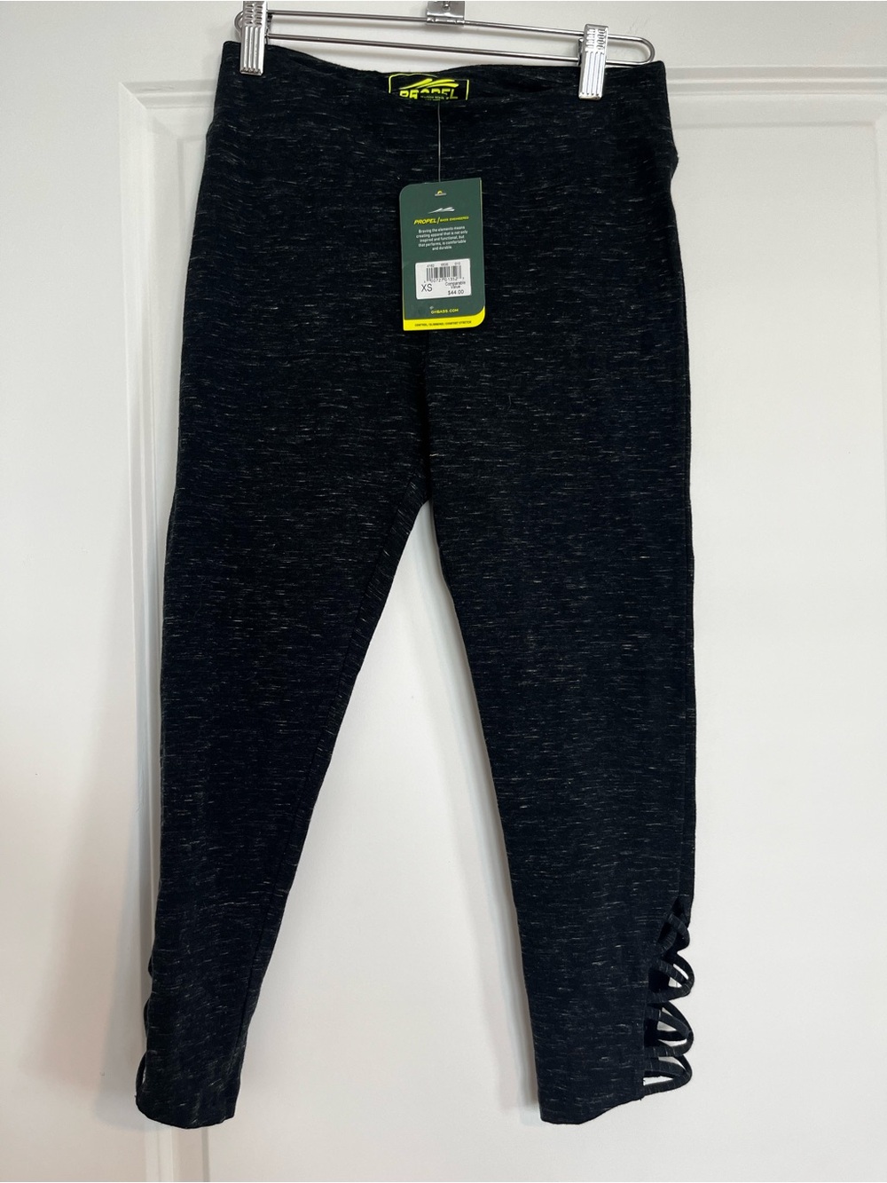 G.H. Bass & Co. Black Heather Leggings with Ankle Ladder Detail